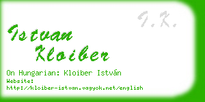 istvan kloiber business card