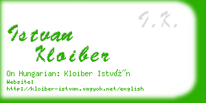 istvan kloiber business card